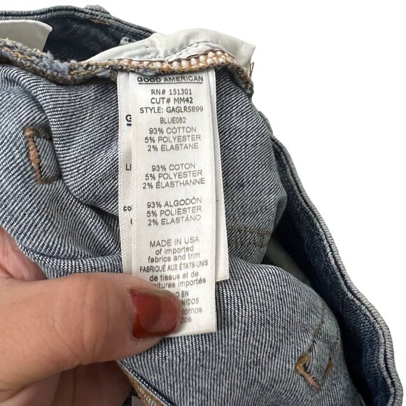 Good American Good Legs Skinny Distressed Step Hem Ankle Jeans Size 00 / 24 - Picture 4 of 6